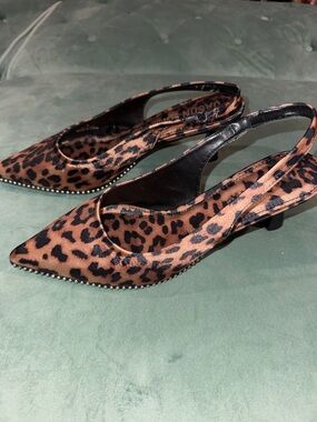 Jason Wu Leopard-Print Slingback Kitten Heels - Brown/Black